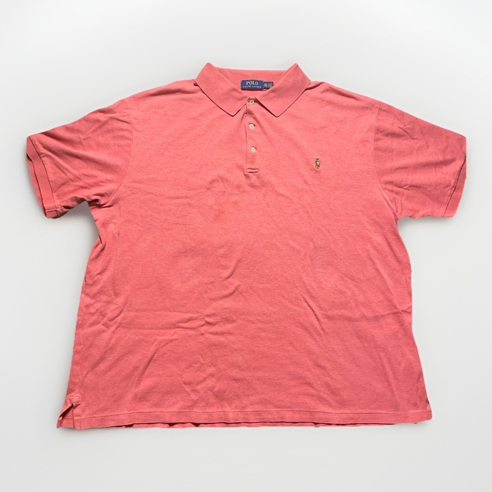 Polo Ralph Lauren Shirt 2XLT Red Heather Interlock Men's Big Tall Pony Logo